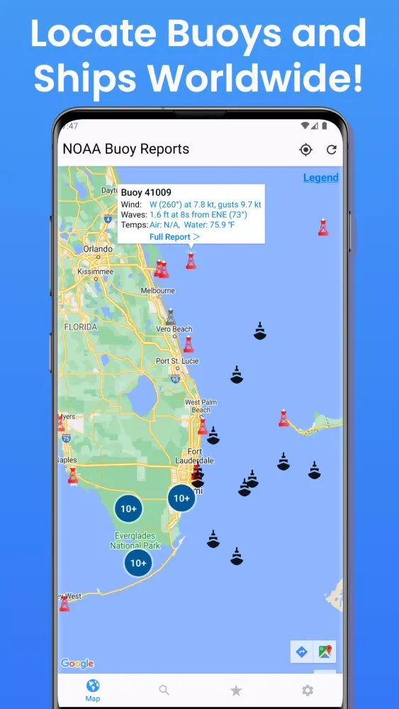 NOAA Buoy Reports Screenshots