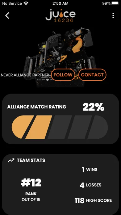Optimum - FTC Team Scouting Screenshots