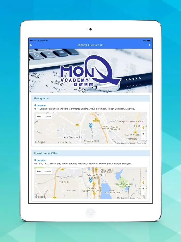 Tangkapan layar MonQ Academy iPad 
