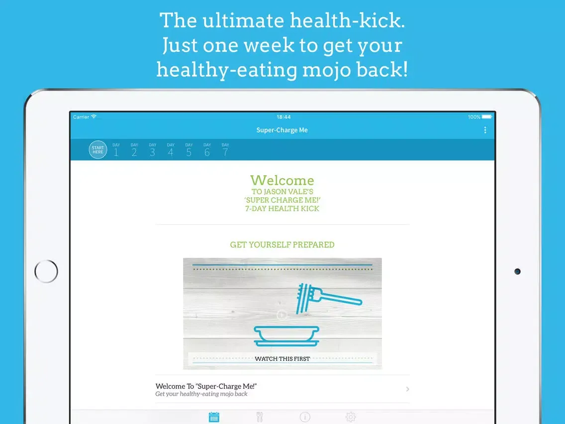Jason Vale’s 7-Day ‘Super-Charge Me!’ Health Kick iPad  Screenshots