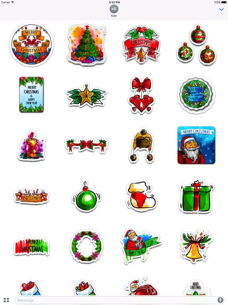 Watercolor Christmas Stickers Vol. 2 iPad  スクリーンショット