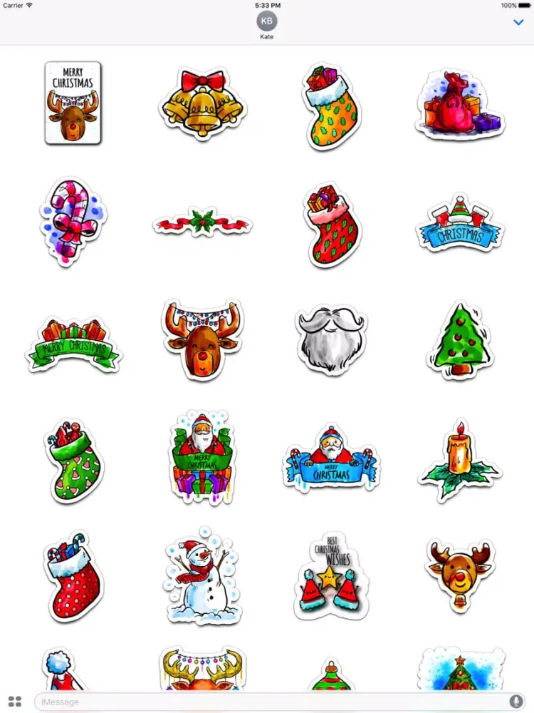 Watercolor Christmas Stickers Vol. 5 iPad  Screenshots