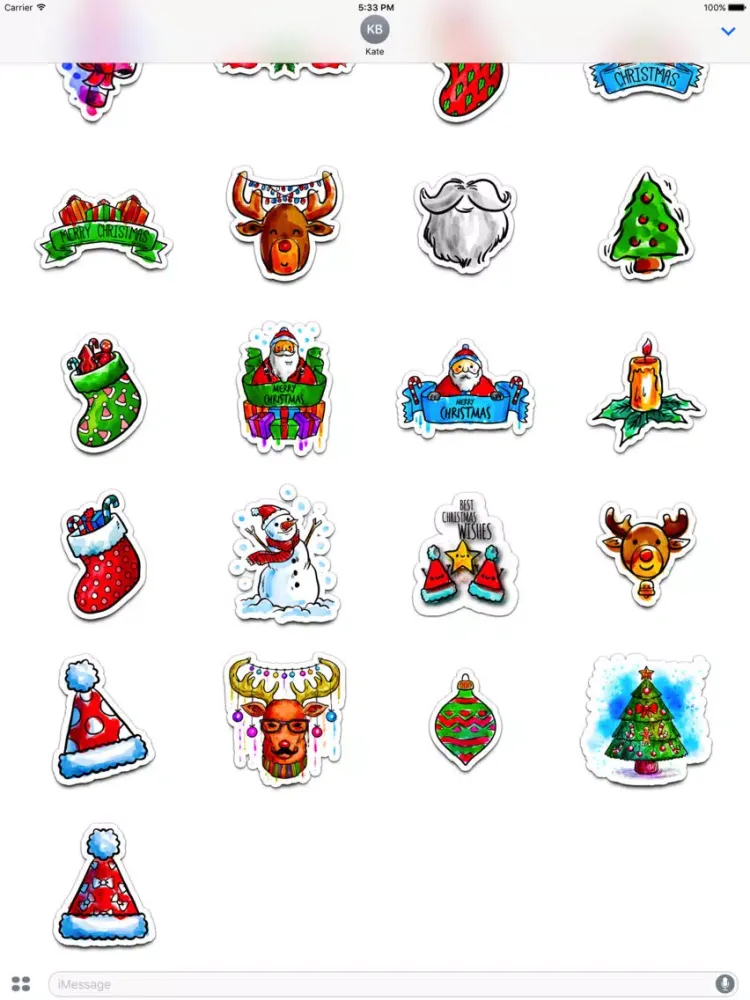 Watercolor Christmas Stickers Vol. 5 iPad  Screenshots