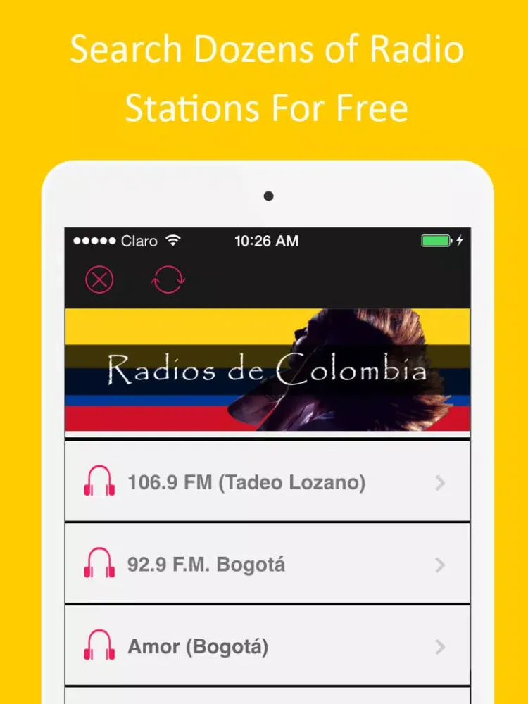 تصاویر 'A Colombia Radio Stations Online: The Best Internet Radios in AM and FM with all kind of music iPad 