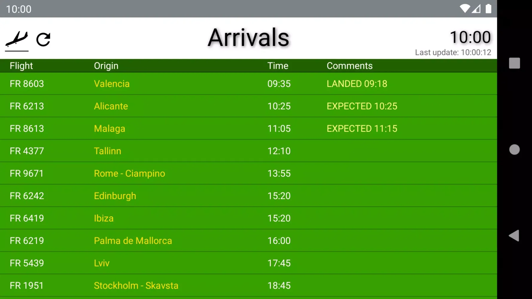 Airport Weeze Flight Info Screenshots