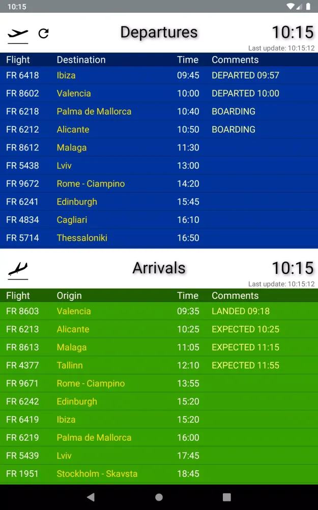 Airport Weeze Flight Info Screenshots