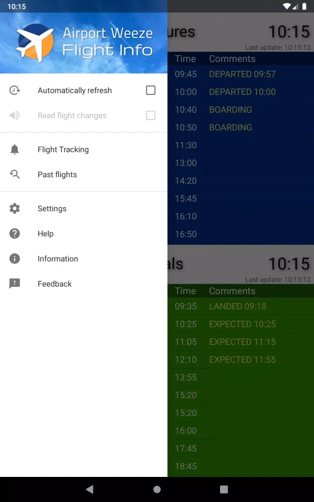 Airport Weeze Flight Info Screenshots