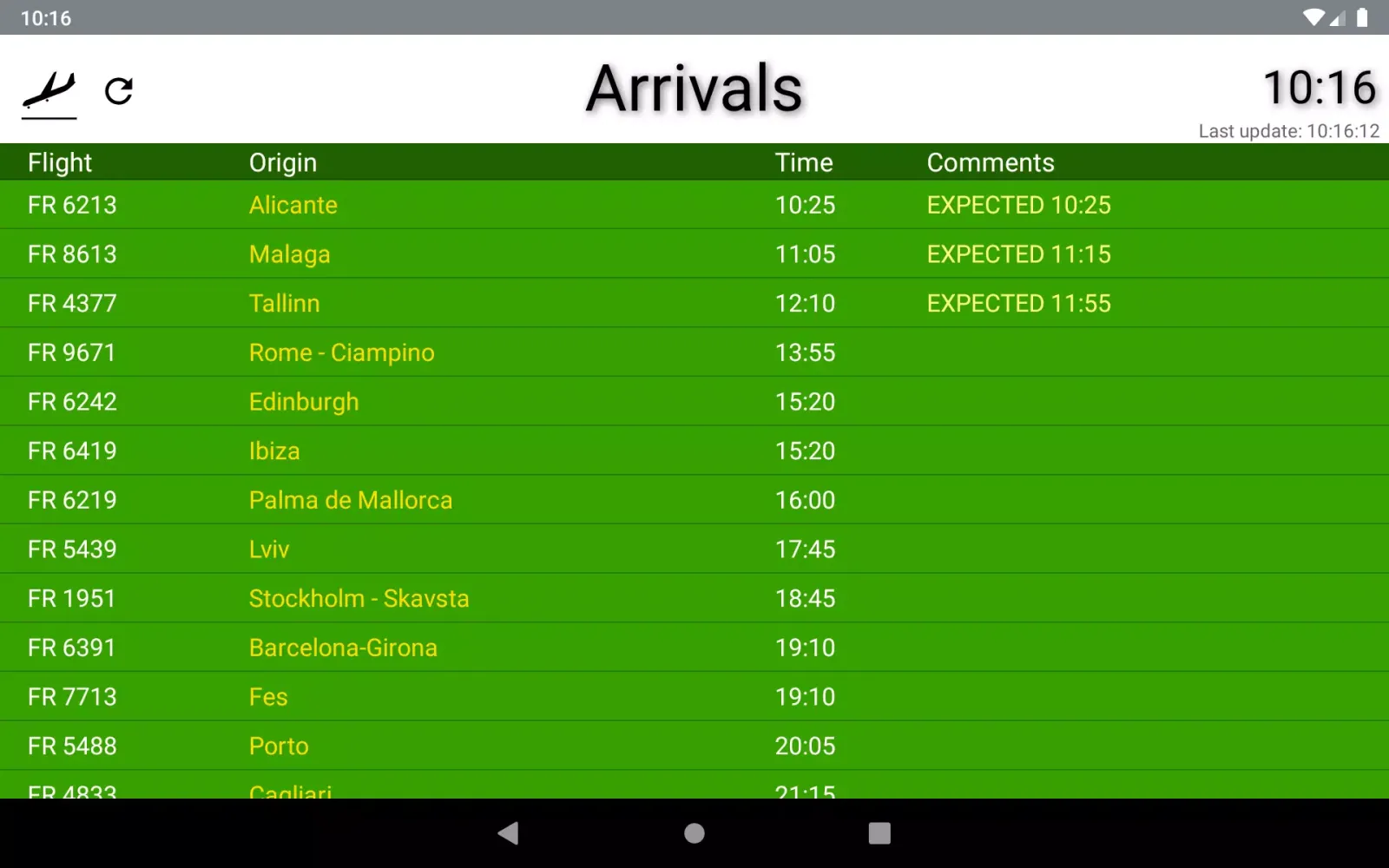 Airport Weeze Flight Info Screenshots