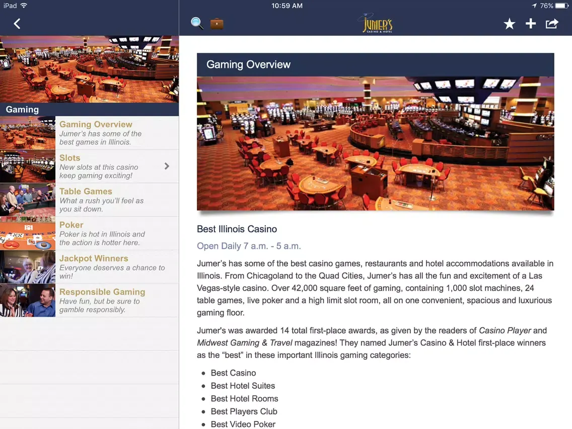 Capturas de tela do Jumer’s Casino & Hotel iPad 