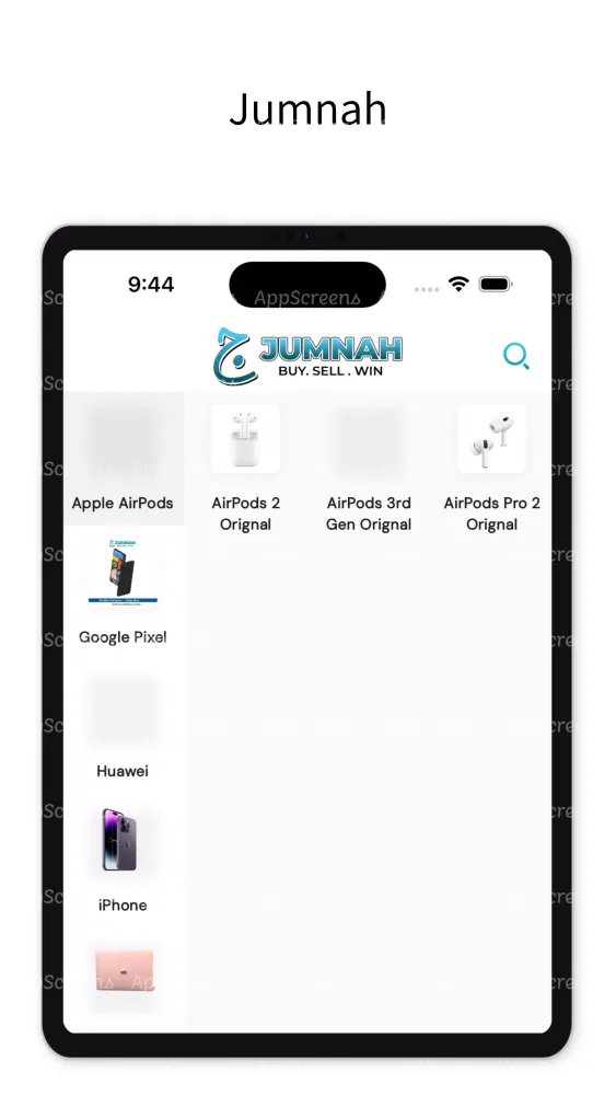 Tangkapan skrin Jumnah: Buy, Sell & Win