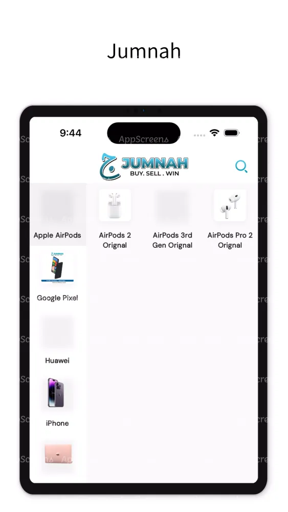 Tangkapan skrin Jumnah: Buy, Sell & Win