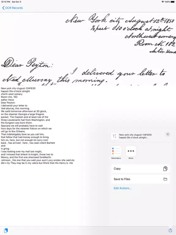 Handwriting OCR iPad  Screenshots
