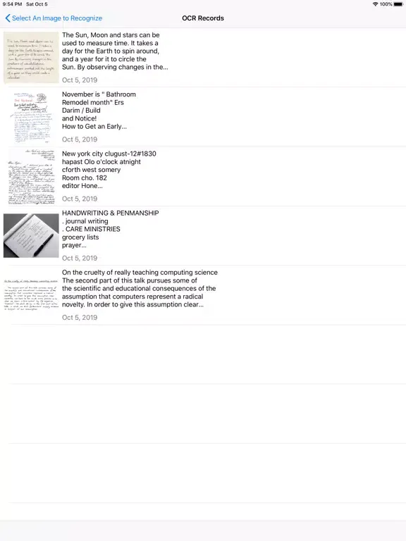 Handwriting OCR iPad  Screenshots