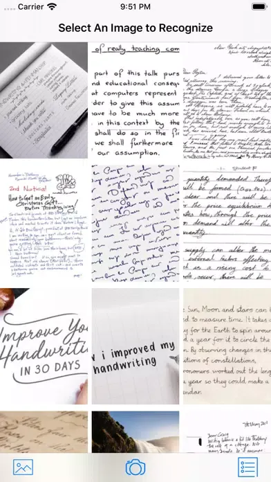 Handwriting OCR Screenshots