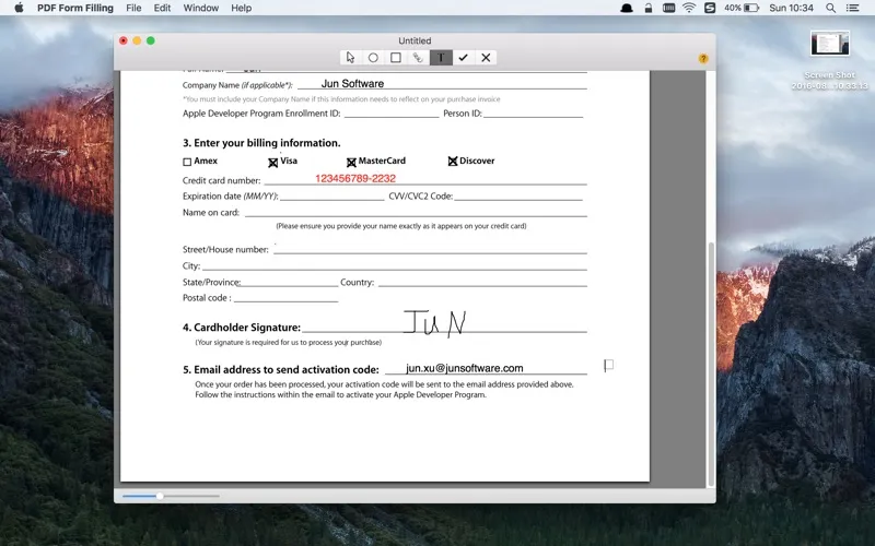 Capturas de tela do PDF Form Filling