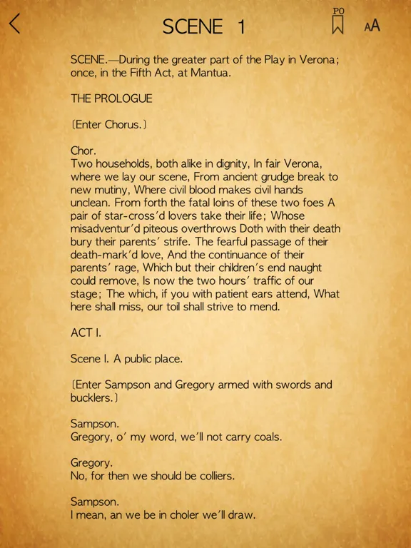 Tangkapan layar Shakespeare - Complete Search iPad 