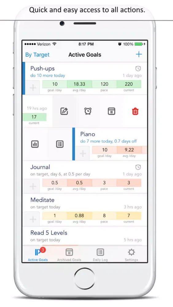 Скриншоты Persistence - Goal Tracker