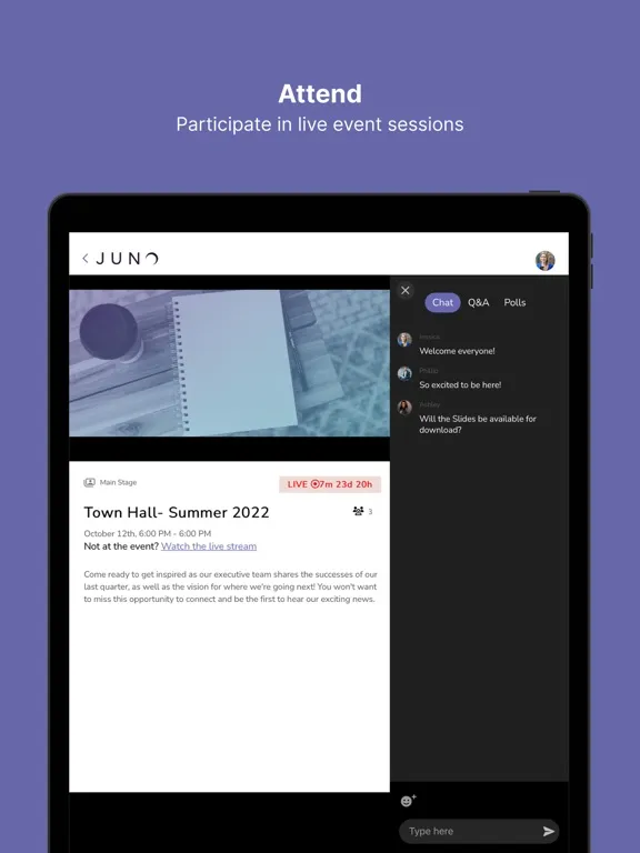 JUNO Live iPad  Screenshots