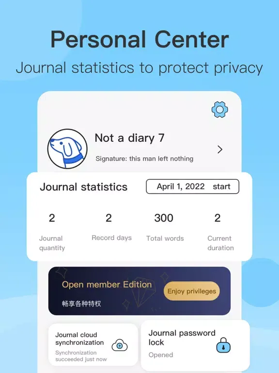Ảnh chụp màn hình của Diary. With Lock & Password iPad 