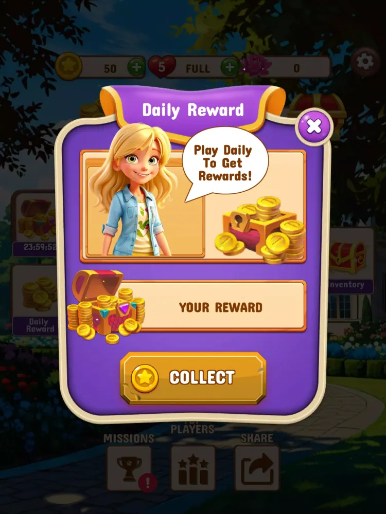 ภาพหน้าจอของ Lilly's Garden: Match 3 Tiles