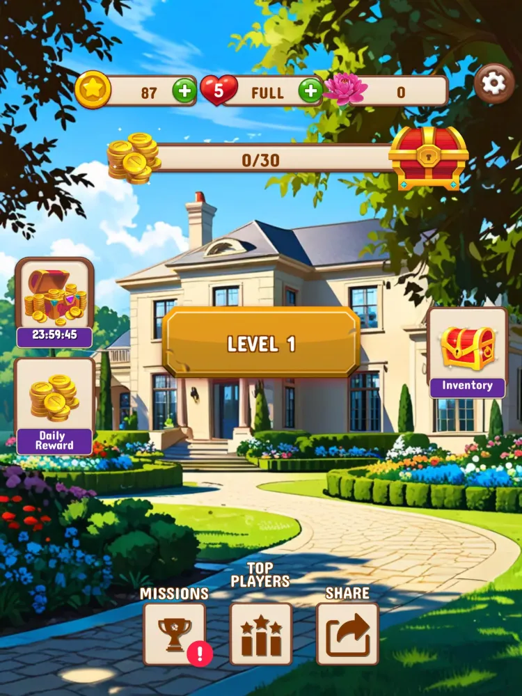 ภาพหน้าจอของ Lilly's Garden: Match 3 Tiles