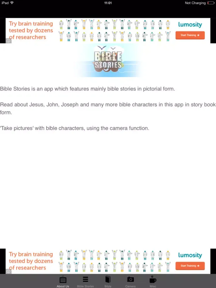 Capturas de tela do Bible Picture Stories iPad 
