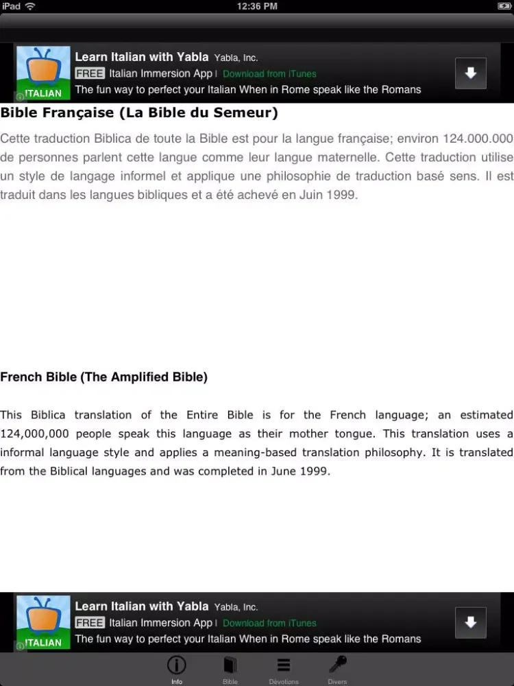 Bible Française iPad  Screenshots