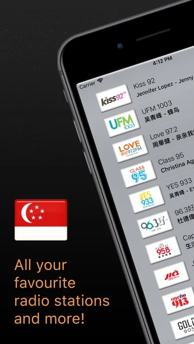 ภาพหน้าจอของ SG Radio ◎ Singapore station