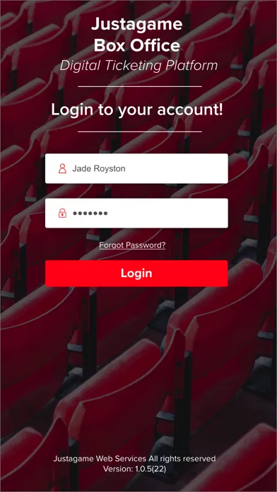 Ảnh chụp màn hình của Justagame Tickets