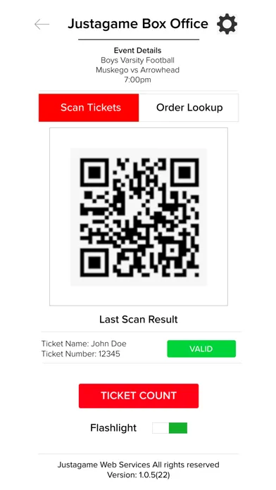 Ảnh chụp màn hình của Justagame Tickets
