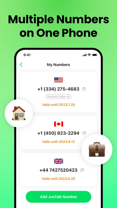 Second Phone Number - JusTalk 스크린샷