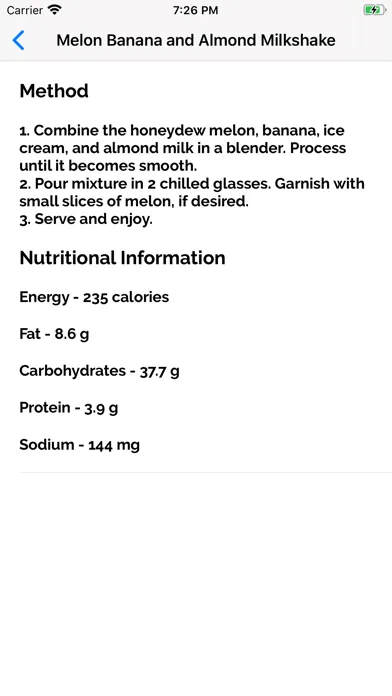 ภาพหน้าจอของ Milkshake Recipes