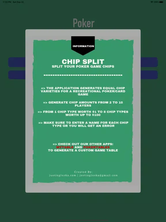 Tangkapan skrin Chip Split - Hold 'Em Poker iPad 
