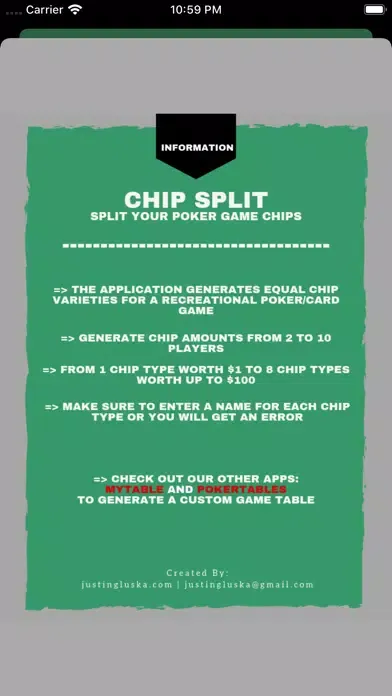 Tangkapan skrin Chip Split - Hold 'Em Poker