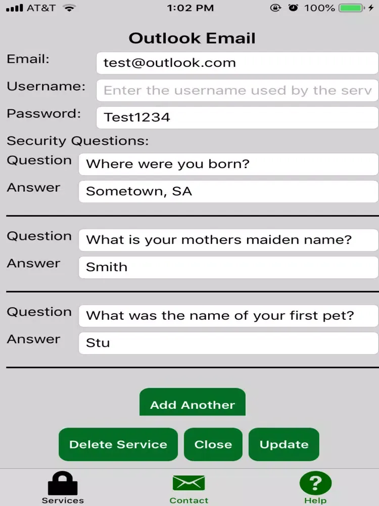 PasswordLog iPad  Screenshots