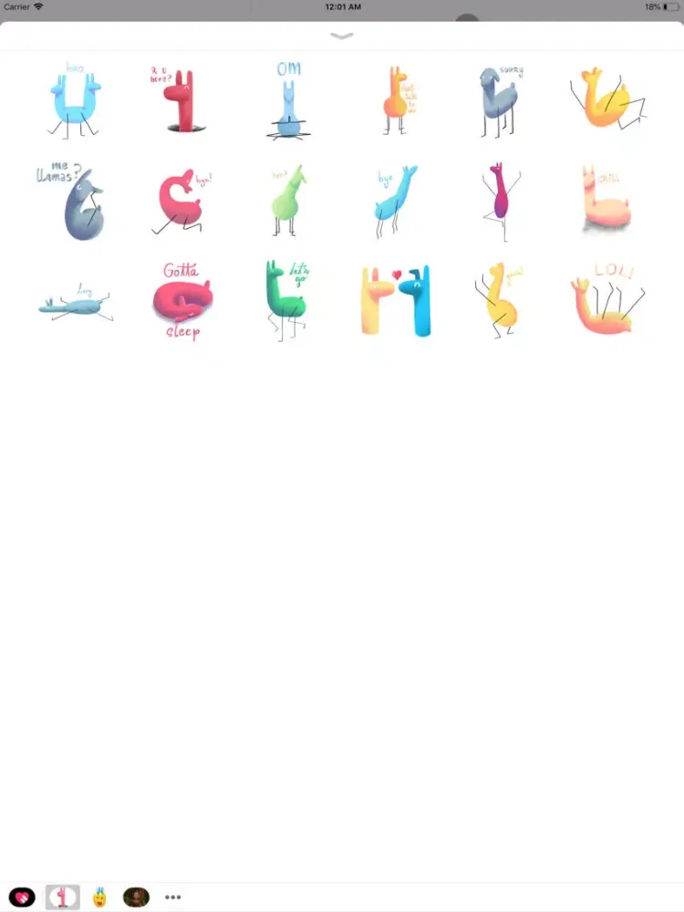 Just Llamas Stickers iPad  स्क्रीनशॉट