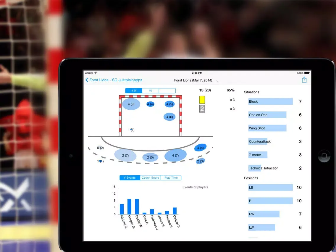 Ảnh chụp màn hình của CoachBook Select - Handball Analysis & more iPad 