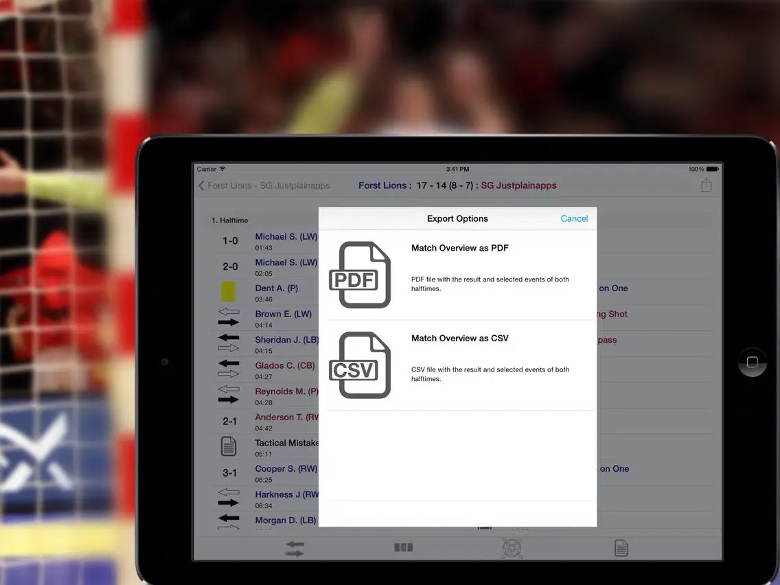 Ảnh chụp màn hình của CoachBook Select - Handball Analysis & more iPad 