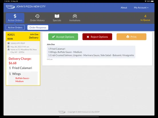 SOOP online ordering system iPad  Screenshots