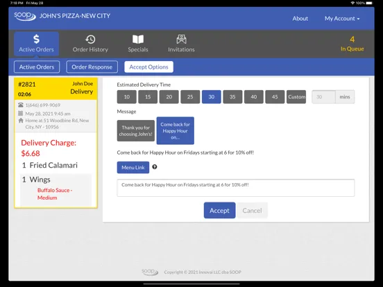 SOOP online ordering system iPad  Screenshots
