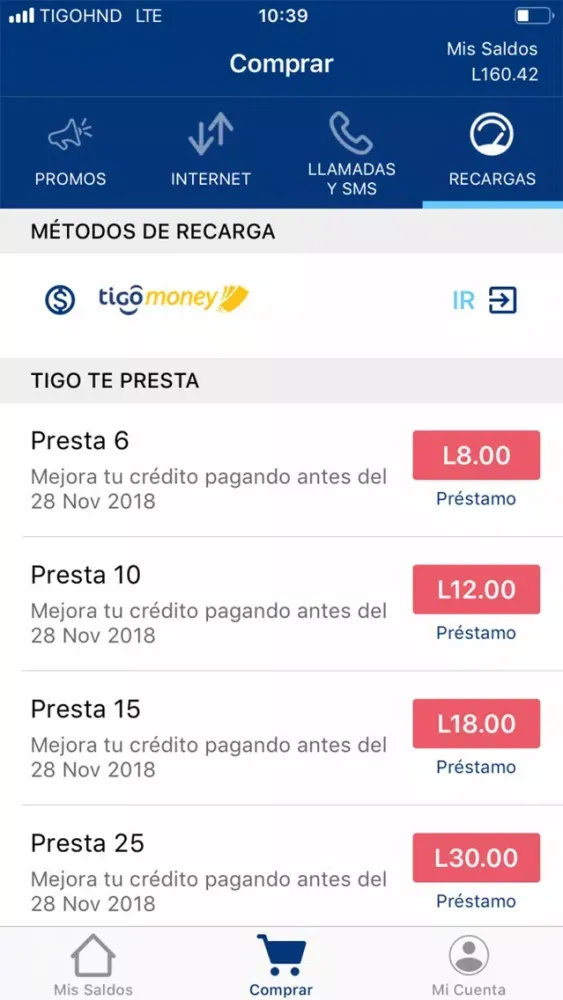 Capturas de pantalla de Tigo Shop Honduras