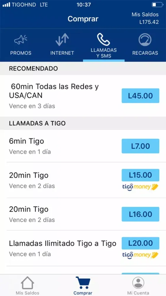 Capturas de pantalla de Tigo Shop Honduras
