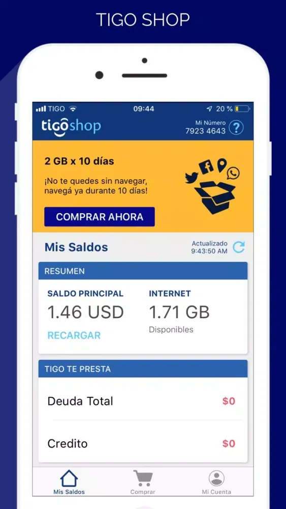 Tangkapan layar Tigo Shop El Salvador