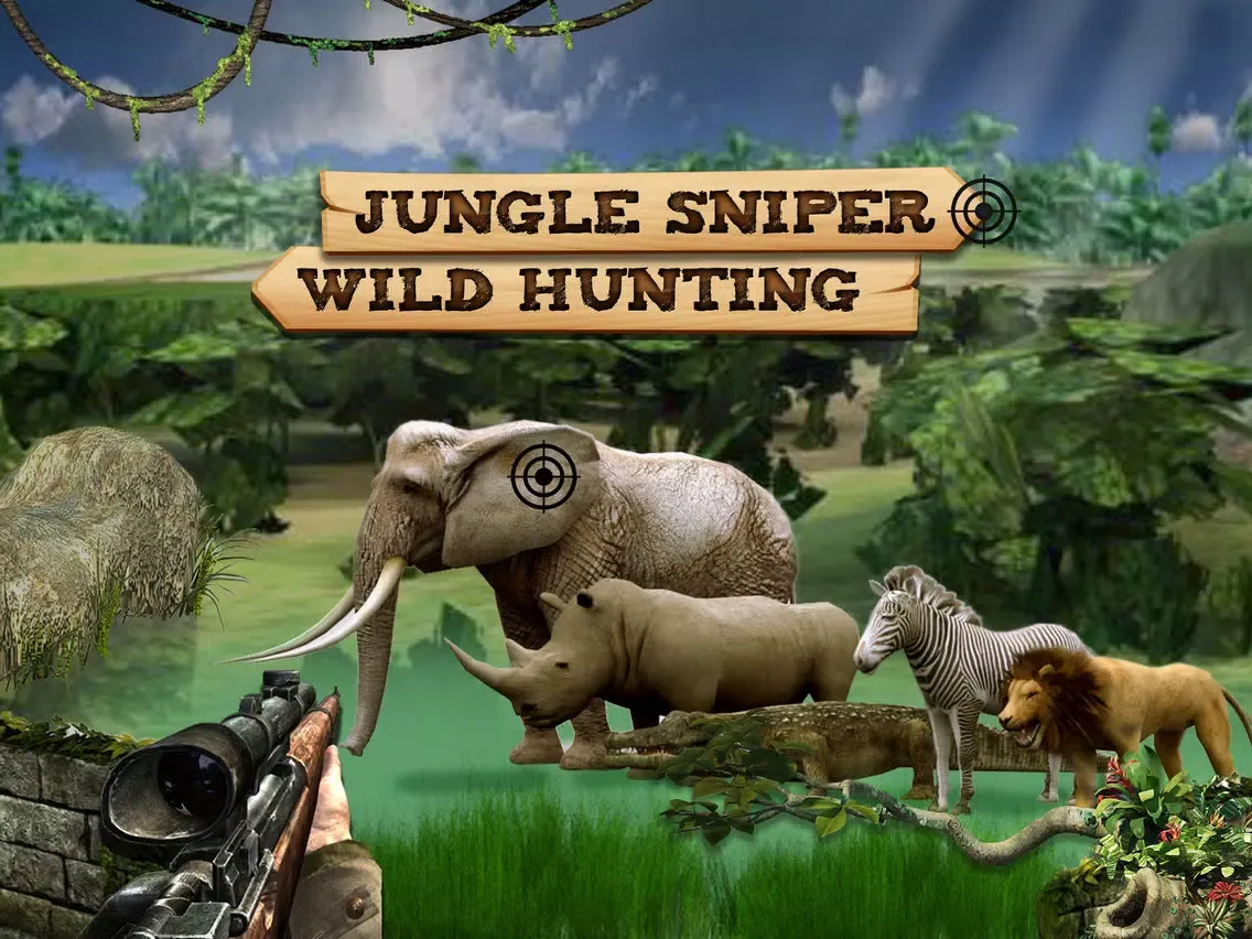 Jungle Sniper Wild Hunting 3D : Dark Forest Sniper Shooting Strike iPad  Screenshots