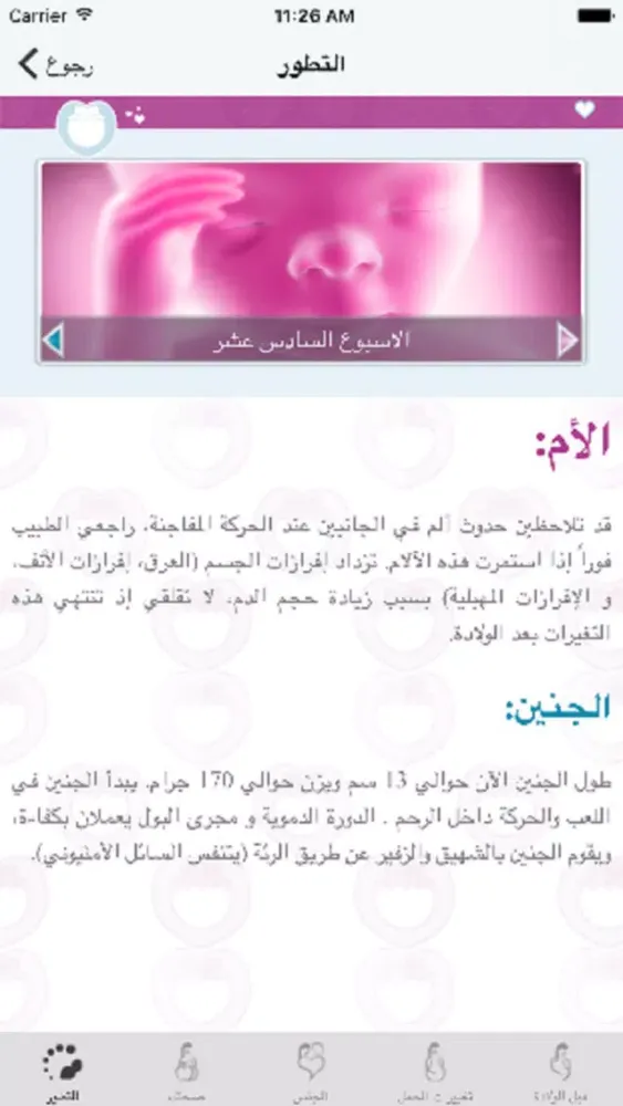 Captures d'écran de دليل الحمل - Pregnancy Guide
