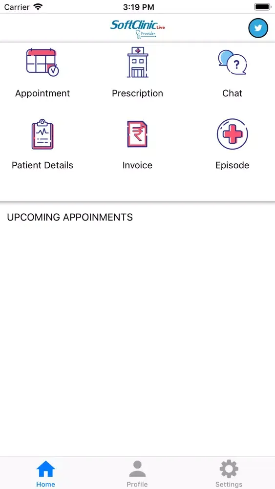 Ảnh chụp màn hình của SoftClinicLive Provider