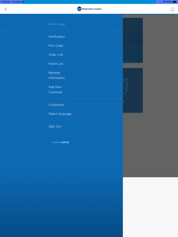 Screenshot di JVV Reservation iPad 