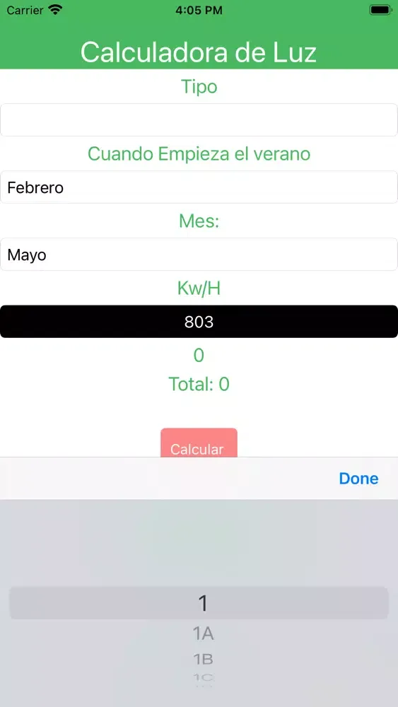 Screenshot di Calculadora de Luz México