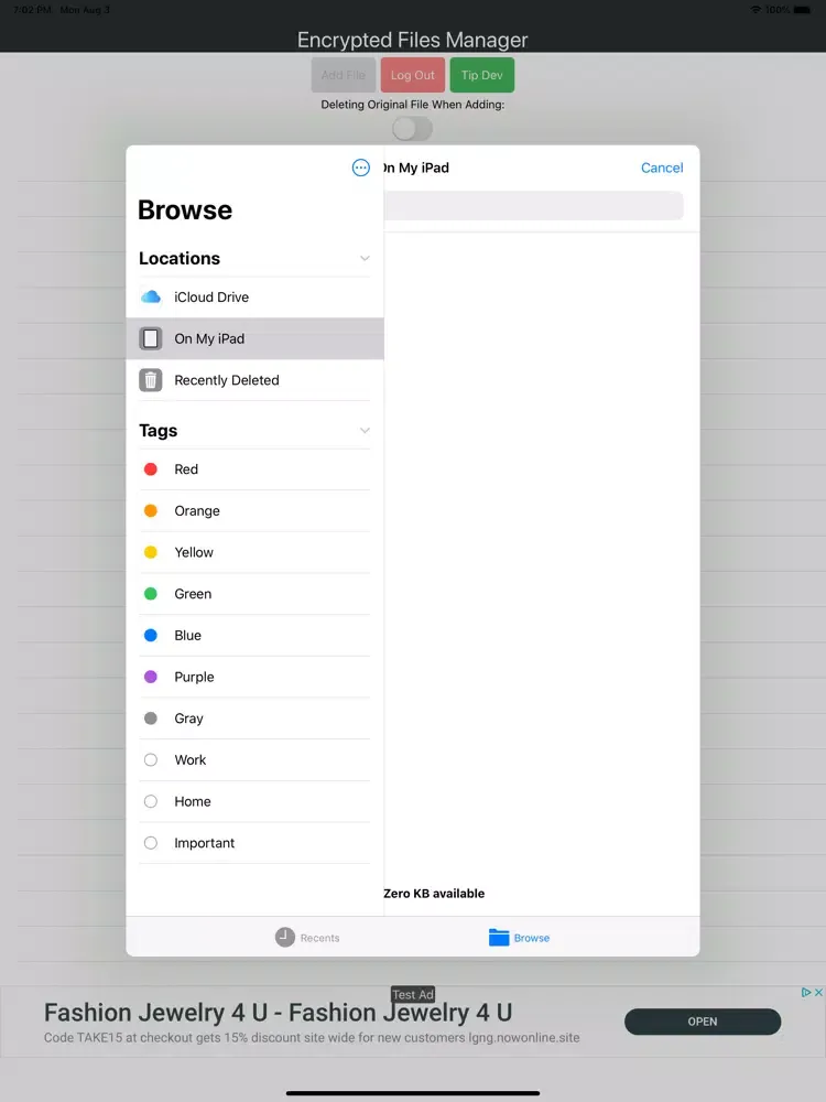 Скриншоты Encrypt Folder iPad 