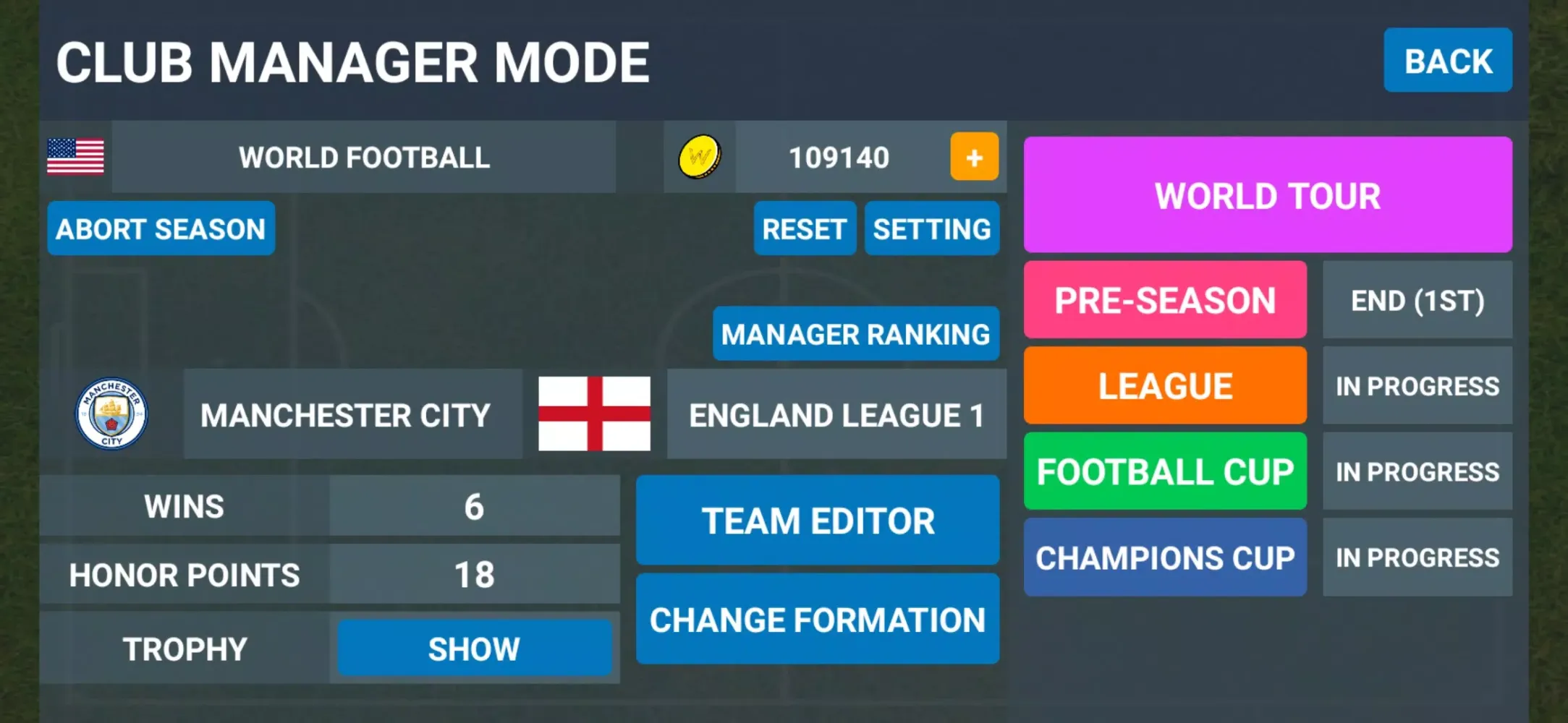 World Football Simulator Screenshots